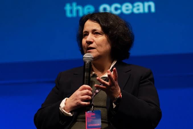 Chiara Petrioli, founder and CEO of WSense, speaking on stage